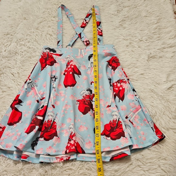 Hot Topic Women's Sz S Inuyasha Sakura Anime Suspender Funky Edgy Mini Skirt - Picture 7 of 10
